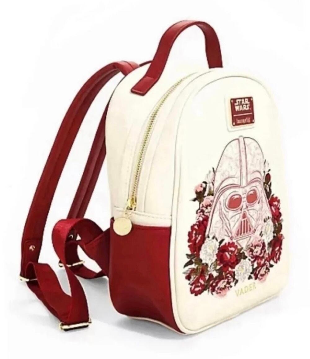 Loungefly Star Wars Darth Vader Mini Backpack Roses Floral NWT Ivory Red